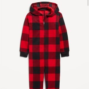 Old Navy Hooded Plaid Zip Up Onesie